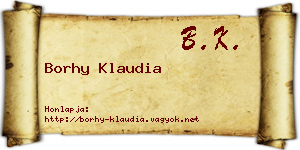 Borhy Klaudia névjegykártya
