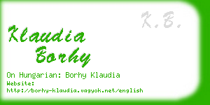 klaudia borhy business card